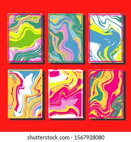 Modern abstract covers. Cool trendy fluid gradient shapes. Vector illustration