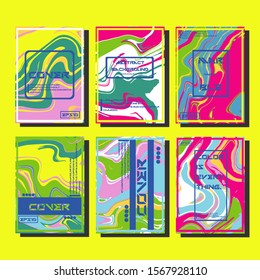 Modern abstract covers. Cool trendy fluid gradient shapes. Vector illustration
