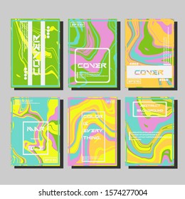 Modern abstract covers. Cool trendy fluid gradient shapes. Vector illustration