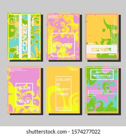 Modern abstract covers. Cool trendy fluid gradient shapes. Vector illustration