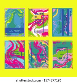 Modern abstract covers. Cool trendy fluid gradient shapes. Vector illustration
