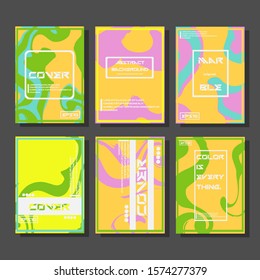 Modern abstract covers. Cool trendy fluid gradient shapes. Vector illustration