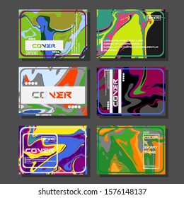 Modern abstract covers. Cool trendy fluid gradient shapes. Vector illustration