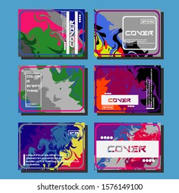 Modern abstract covers. Cool trendy fluid gradient shapes. Vector illustration