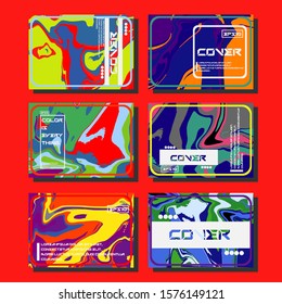 Modern abstract covers. Cool trendy fluid gradient shapes. Vector illustration
