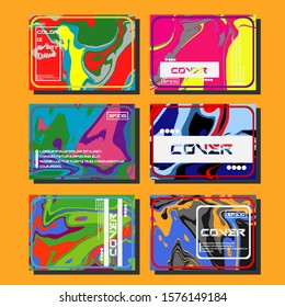 Modern abstract covers. Cool trendy fluid gradient shapes. Vector illustration