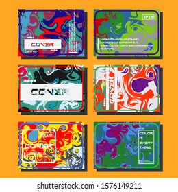 Modern abstract covers. Cool trendy fluid gradient shapes. Vector illustration