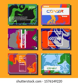 Modern abstract covers. Cool trendy fluid gradient shapes. Vector illustration