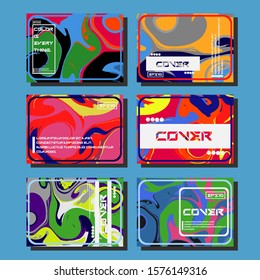 Modern abstract covers. Cool trendy fluid gradient shapes. Vector illustration