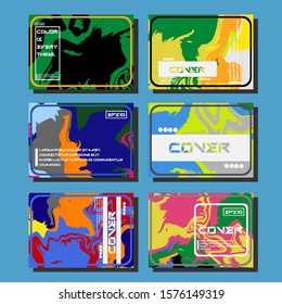 Modern abstract covers. Cool trendy fluid gradient shapes. Vector illustration