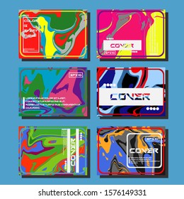 Modern abstract covers. Cool trendy fluid gradient shapes. Vector illustration