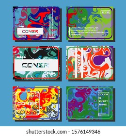 Modern abstract covers. Cool trendy fluid gradient shapes. Vector illustration