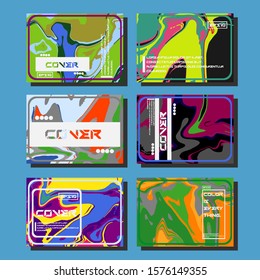 Modern abstract covers. Cool trendy fluid gradient shapes. Vector illustration