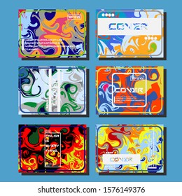 Modern abstract covers. Cool trendy fluid gradient shapes. Vector illustration