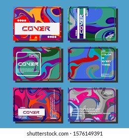 Modern abstract covers. Cool trendy fluid gradient shapes. Vector illustration