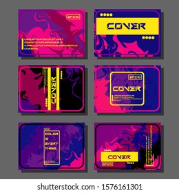 Modern abstract covers. Cool trendy fluid gradient shapes. Vector illustration