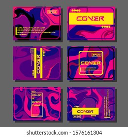 Modern abstract covers. Cool trendy fluid gradient shapes. Vector illustration