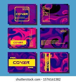 Modern abstract covers. Cool trendy fluid gradient shapes. Vector illustration
