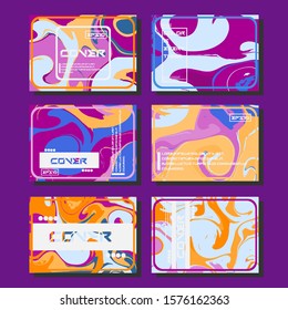 Modern abstract covers. Cool trendy fluid gradient shapes. Vector illustration