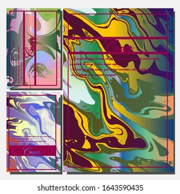 Modern abstract covers. Cool trendy fluid gradient shapes. Vector illustration