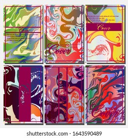 Modern abstract covers. Cool trendy fluid gradient shapes. Vector illustration