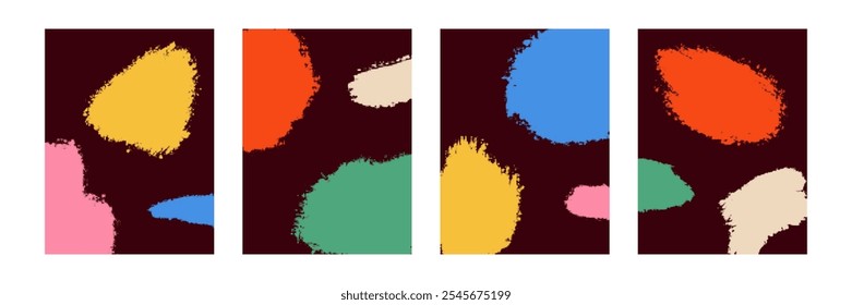 Cubiertas abstractas modernas con pincelada