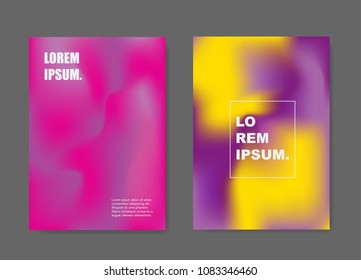 Modern abstract covers set. Colorful blending and blur background