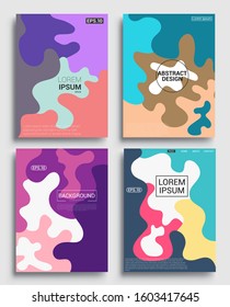 Modern abstract covers set, Modern colorful wave liquid flow poster. Cool gradient shapes composition, vector covers design.