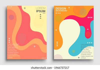 Modern abstract covers set, Modern colorful wave liquid flow poster. Cool gradient shapes composition, vector covers design.