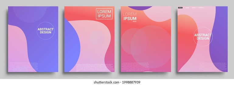 Modern abstract covers set, Modern colorful wave liquid flow poster. Cool gradient shapes composition, vector covers design.