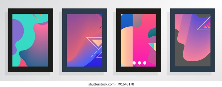 Modern abstract covers set. Colorful shapes composition. Eps10 vector.