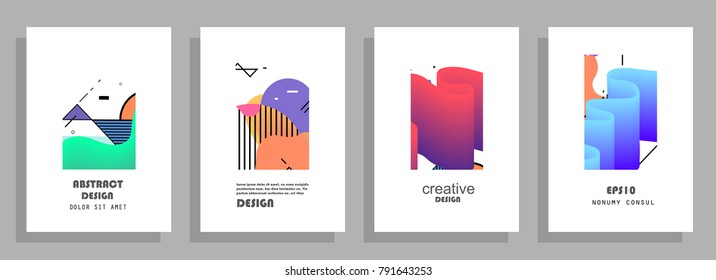 Modern abstract covers set. Colorful shapes composition. Eps10 vector.
