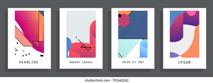 Modern abstract covers set. Colorful shapes composition. Eps10 vector.