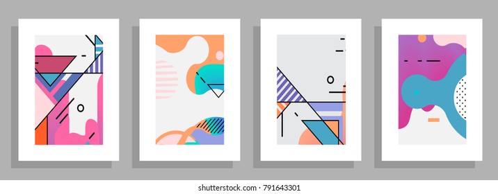 Modern abstract covers set. Colorful shapes composition. Eps10 vector.
