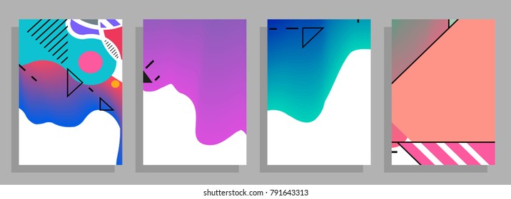 Modern abstract covers set. Colorful shapes composition. Eps10 vector.