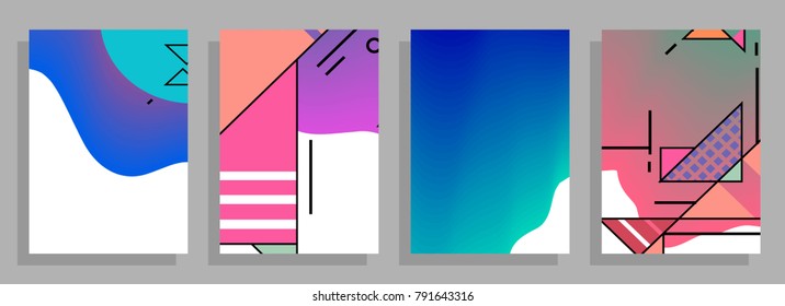 Modern abstract covers set. Colorful shapes composition. Eps10 vector.