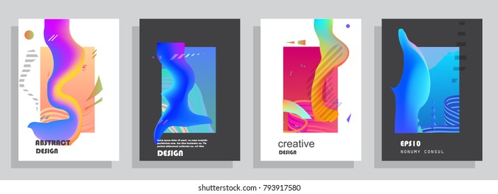 Modern abstract covers set. Colorful shapes composition. Eps10 vector.