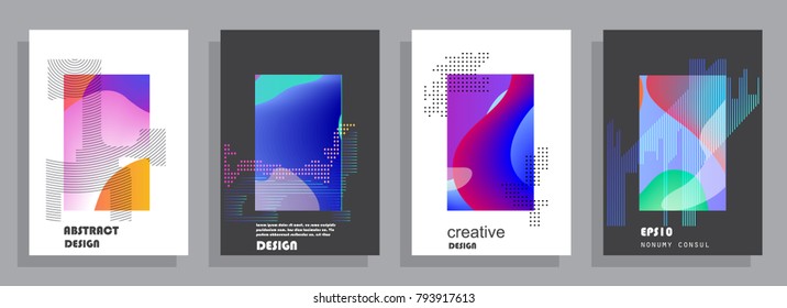 Modern abstract covers set. Colorful shapes composition. Eps10 vector.