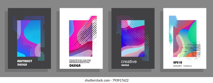 Modern abstract covers set. Colorful shapes composition. Eps10 vector.