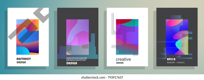Modern abstract covers set. Colorful shapes composition. Eps10 vector.