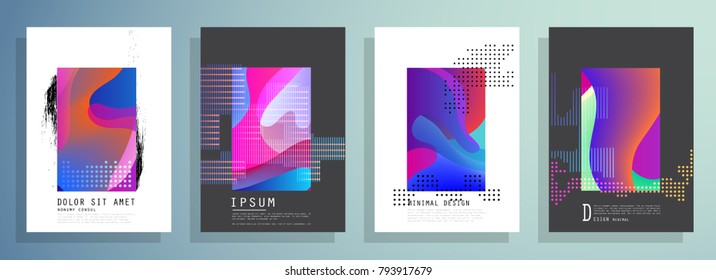 Modern abstract covers set. Colorful shapes composition. Eps10 vector.