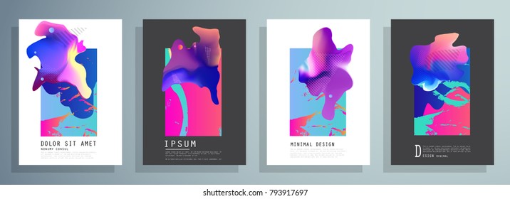 Modern abstract covers set. Colorful shapes composition. Eps10 vector.