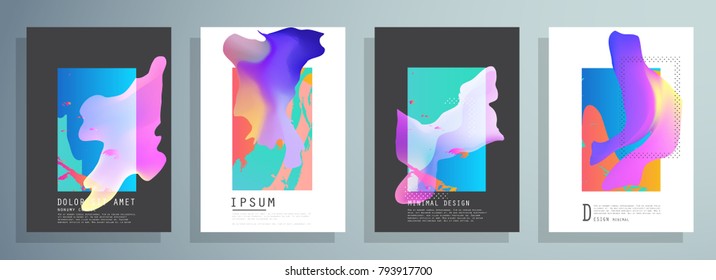 Modern abstract covers set. Colorful shapes composition. Eps10 vector.