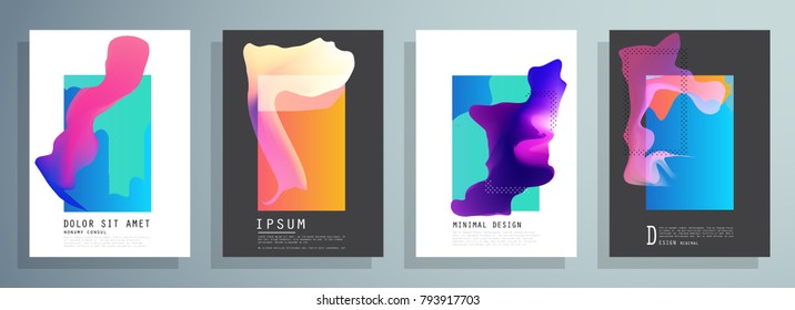 Modern abstract covers set. Colorful shapes composition. Eps10 vector.