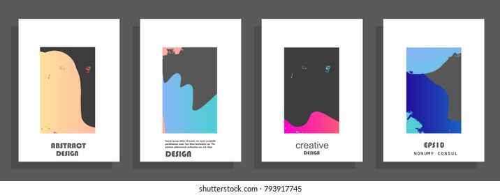 Modern abstract covers set. Colorful shapes composition. Eps10 vector.