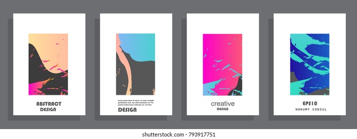 Modern abstract covers set. Colorful shapes composition. Eps10 vector.