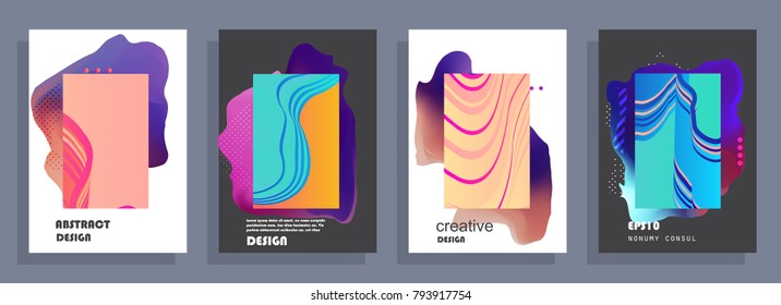 Modern abstract covers set. Colorful shapes composition. Eps10 vector.