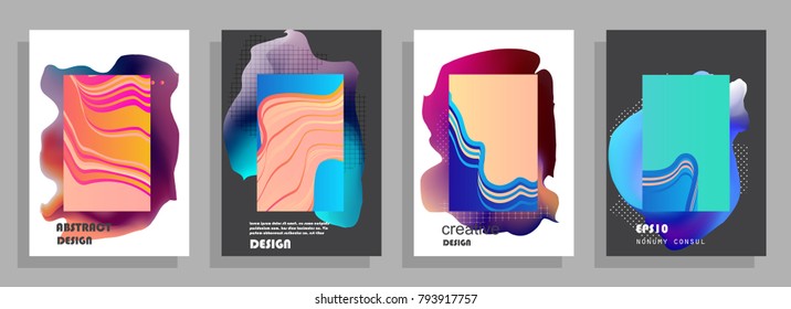 Montaje moderno de tapas abstractas. Composición de formas coloridas. Vector Eps10.
