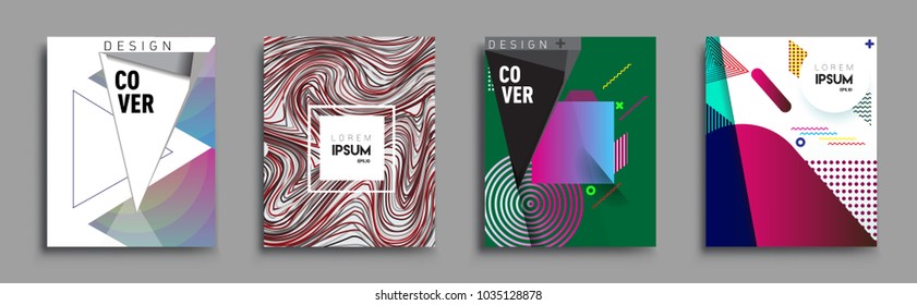 	
Modern abstract covers set. Cool gradient shapes composition, vector covers design.