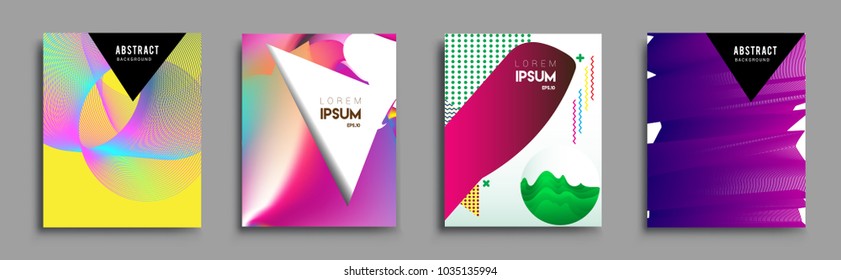
Modern abstract covers set. Cool gradient shapes composition, vector covers design.